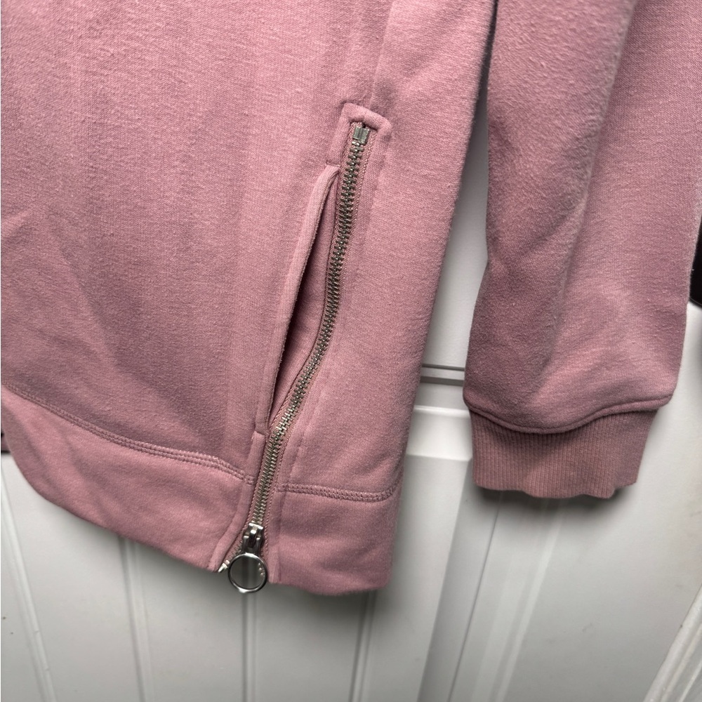 Athleta Mauve Cozy Karma Side Zip Funnel Neck Sweatshirt - Picture 3 of 6